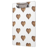 対称大型素朴茶色の木製ハート クリップボード (左)