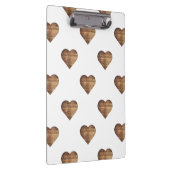 対称大型素朴茶色の木製ハート クリップボード (右)