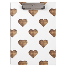対称大型素朴茶色の木製ハート クリップボード