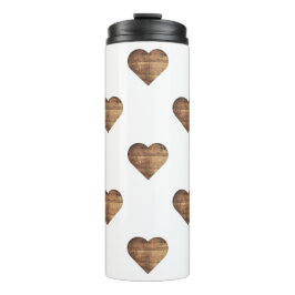 対称大型素朴茶色の木製ハート タンブラー