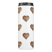 対称大型素朴茶色の木製ハート タンブラー (裏面)