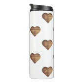 対称大型素朴茶色の木製ハート タンブラー (回転右)