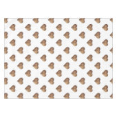 対称大型素朴茶色の木製ハート テーブルクロス (正面(横))