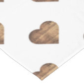 対称大型素朴茶色の木製ハート テーブルクロス (アングル)