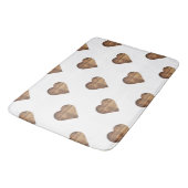 対称大型素朴茶色の木製ハート バスマット (アングル)