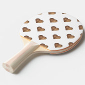 対称大型素朴茶色の木製ハート 卓球ラケット (正面アングル)