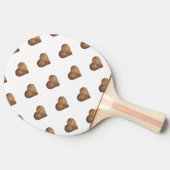 対称大型素朴茶色の木製ハート 卓球ラケット (横)