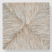 対称天然竹繊維織 ストーンコースター (正面)