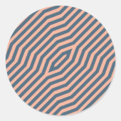 対称対角線ストライプの背景10 ラウンドシール (正面)