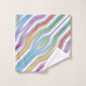 対称対角線ストライプの背景1 バスタオルセット (ウォッシュタオル)