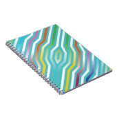 対称対角線ストライプの背景2 ノートブック (右側)