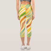 対称対角線ストライプの背景3 カプリレギンス (裏面)