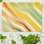 対称対角線ストライプの背景3 キッチンタオル (折り畳み)