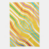 対称対角線ストライプの背景3 キッチンタオル (縦)