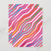 対称対角線ストライプの背景4 ノートカード (正面/裏面)