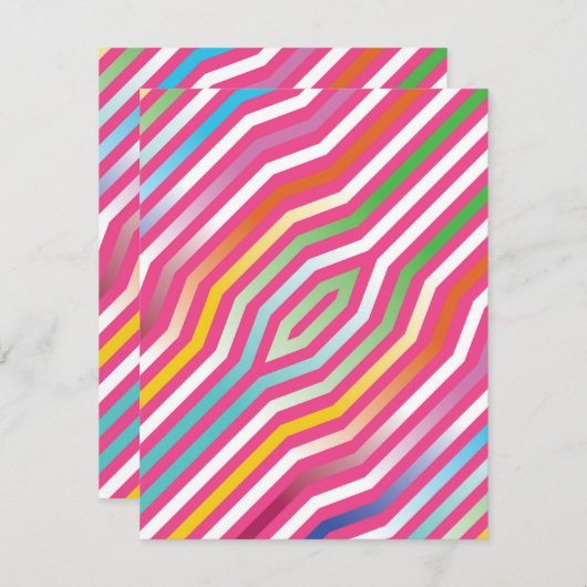 対称対角線ストライプの背景4 ノートカード (正面/裏面)