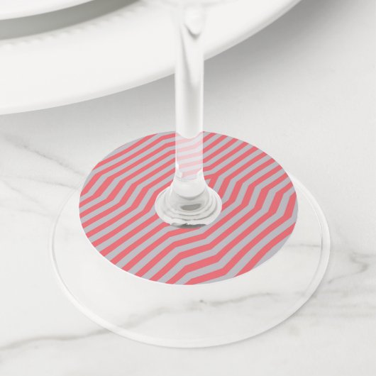 対称対角線ストライプの背景5 ワイングラスタグ (クローズアップ)