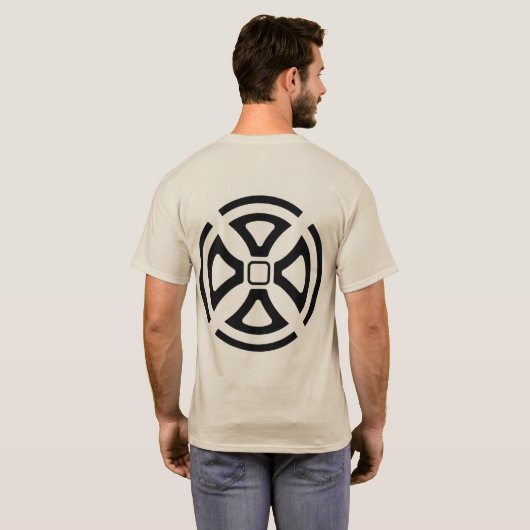 対称性のある歴史的主題のエンボス Tシャツ (裏面フル)