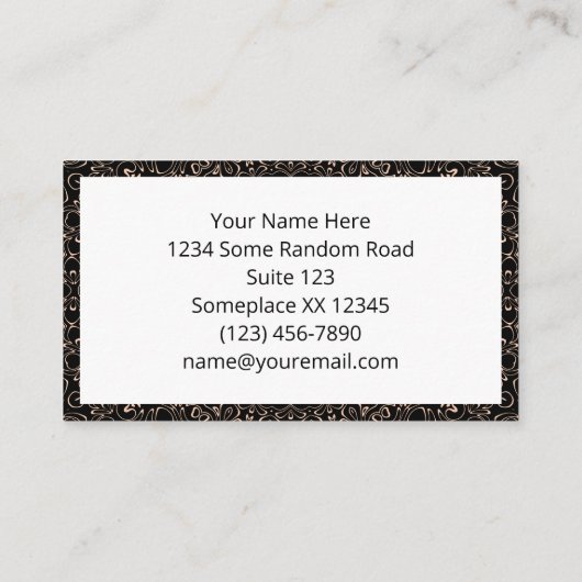 対称性を持つアプリコットベージュエレガント曼荼羅 名刺 (裏面)