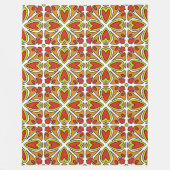 対称抽象芸術パターンハート フリースブランケット (正面)