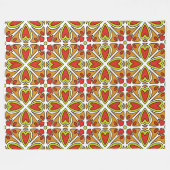 対称抽象芸術パターンハート フリースブランケット (正面(横))