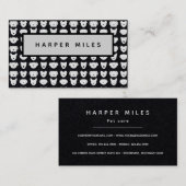 対称犬のロゴパターンブラック名刺 名刺 (正面/裏面)