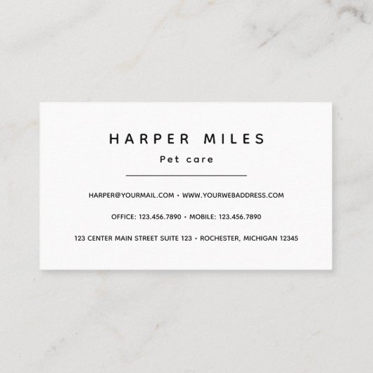 対称犬ロゴパターン名刺 名刺 (裏面)