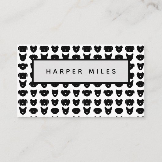 対称犬ロゴパターン名刺 名刺 (正面)