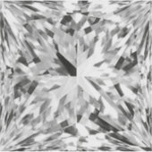 対称的な多面体幾何学的ダイヤモンド写真 シール (正面)