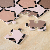 対称茶色の五角形(破線縁ど付き) ジグソーパズル (側面)