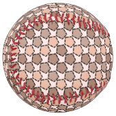 対称茶色の五角形(破線縁ど付き) ソフトボール (正面左)