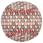 対称茶色の五角形(破線縁ど付き) ソフトボール (裏面)