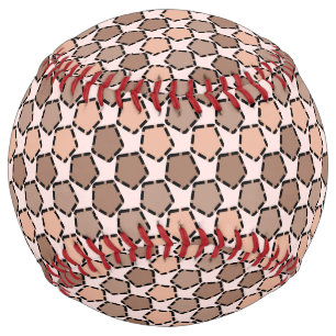 対称茶色の五角形(破線縁ど付き) ソフトボール