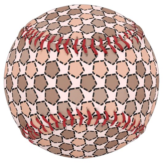 対称茶色の五角形(破線縁ど付き) ソフトボール (正面)