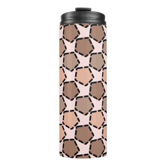 対称茶色の五角形(破線縁ど付き) タンブラー (正面)