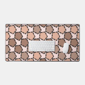 対称茶色の五角形(破線縁ど付き) デスクマット (キーボード&マウス)