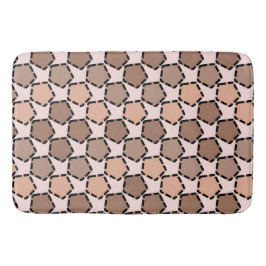 対称茶色の五角形(破線縁ど付き) バスマット