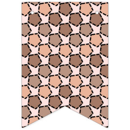 対称茶色の五角形(破線縁ど付き) バンティングフラッグ