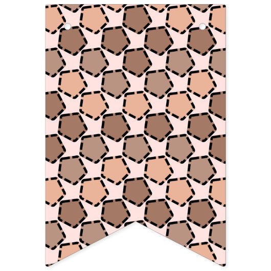 対称茶色の五角形(破線縁ど付き) バンティングフラッグ (第1の旗)