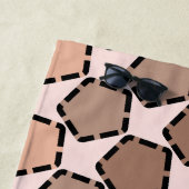 対称茶色の五角形(破線縁ど付き) ビーチタオル (インサイチュ)