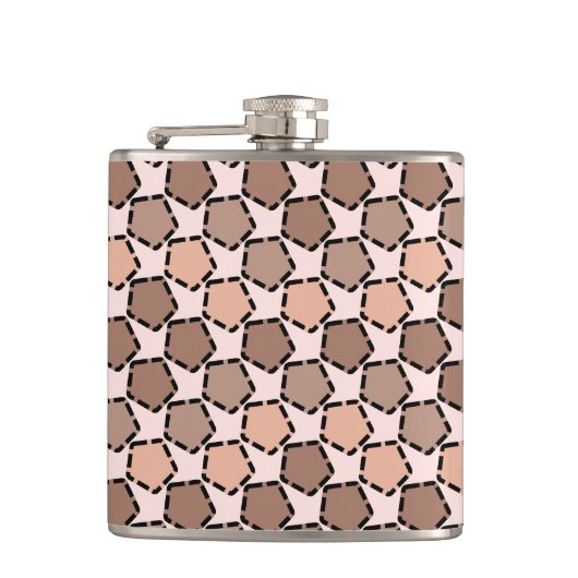 対称茶色の五角形(破線縁ど付き) フラスク (正面)