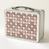 対称茶色の五角形(破線縁ど付き) メタルランチボックス (裏面)