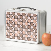 対称茶色の五角形(破線縁ど付き) メタルランチボックス (インサイチュ)