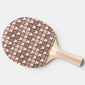 対称茶色の五角形(破線縁ど付き) 卓球ラケット (横)