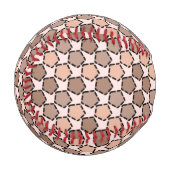 対称茶色の五角形(破線縁ど付き) 野球ボール (正面左)