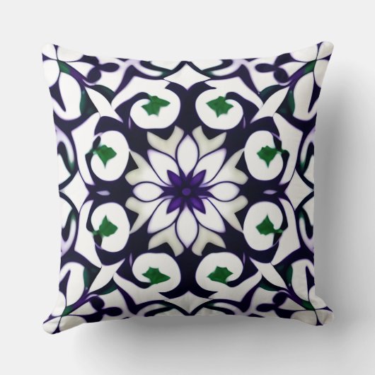 対称華美花柄 クッション (裏面)