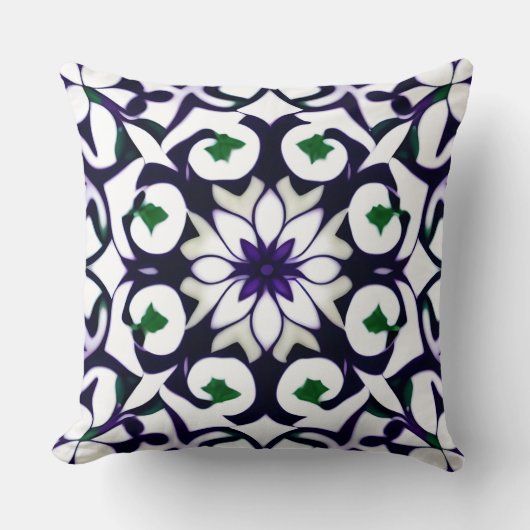 対称華美花柄 クッション (正面)