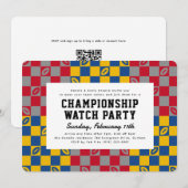 対立ハウスフットボールゲーム観戦パーティー 招待状 (正面/裏面)