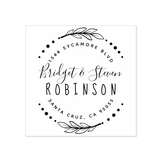 対結婚した対 |手書きスクリプト差出人住所 ラバースタンプ (インプリント)