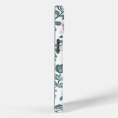 対角の植物ティール(緑がかった色)名花のパターン Case-Mate iPhoneケース (裏面 / 右)